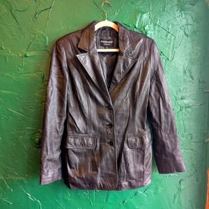 Vintage Y2K Rampage Black Leather Blazer Jacket